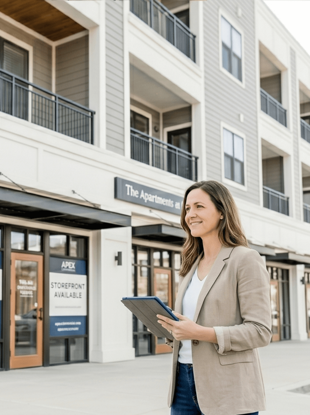 Real estate investor outside a commercial property